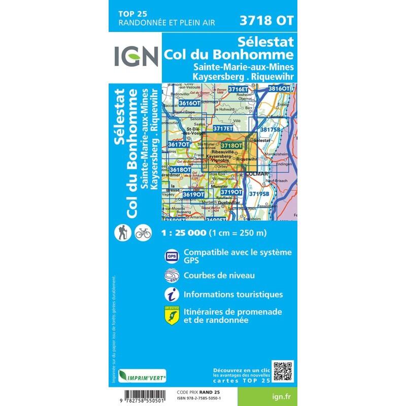 3718OT SELESTAT COL DU BONHOMME SAINTE MARIE AUX MINES KAYSERSBERG IGN