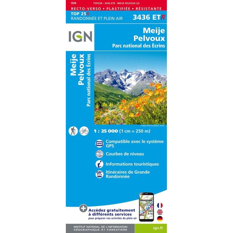 Ign - 3436etr Meije Pelvoux Pn Des Ecrins Resistante /recto-verso - Carte - Taille Unique - Decathlon