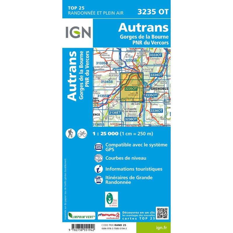 3235OT AUTRANS  GORGES DE LA BOURNE PNR VERCORS 2/2