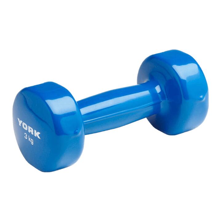 York 3KG PVC Dipped dumbbell Single