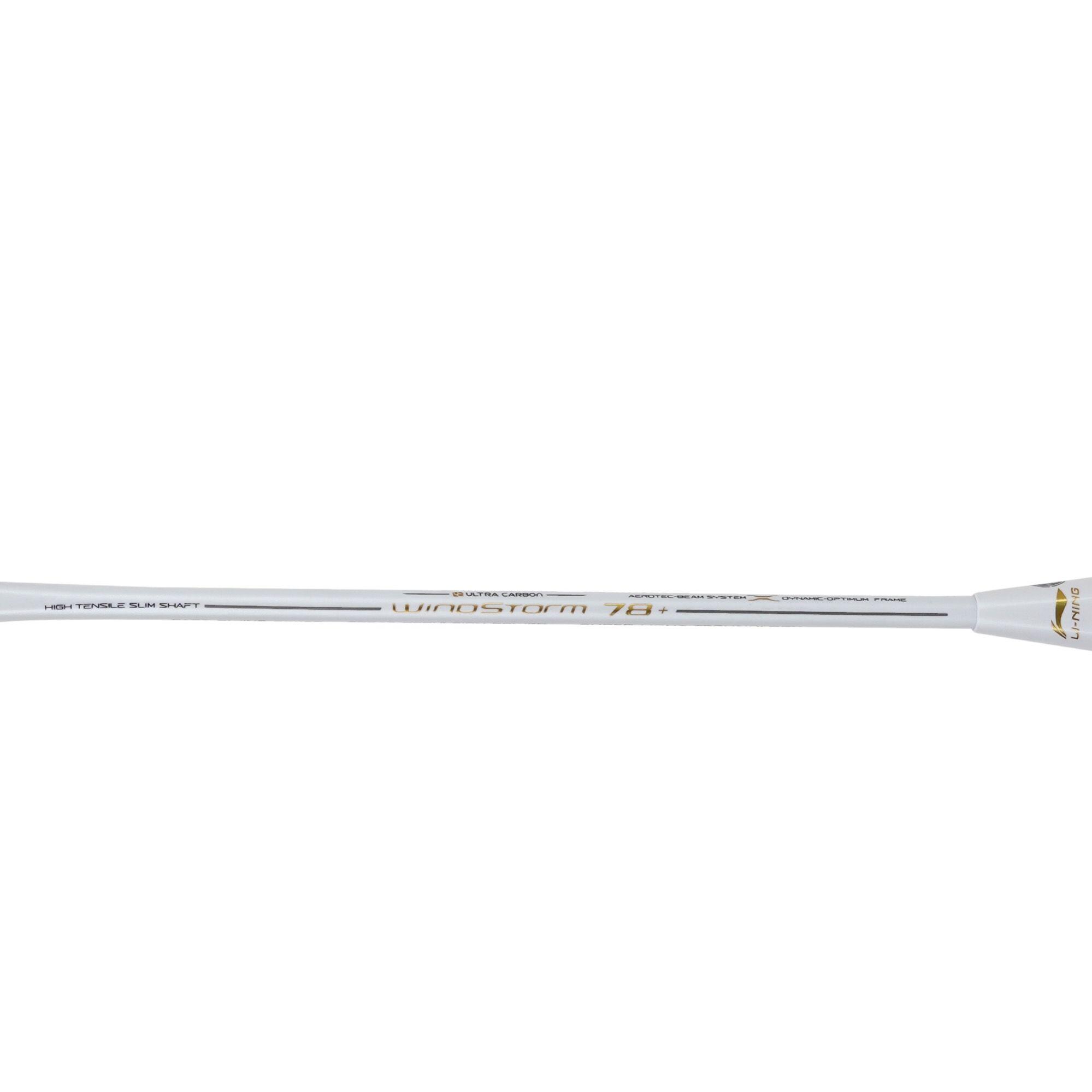 Windstorm 78+ Unstrung Badminton Racket (White/Gold/Black)