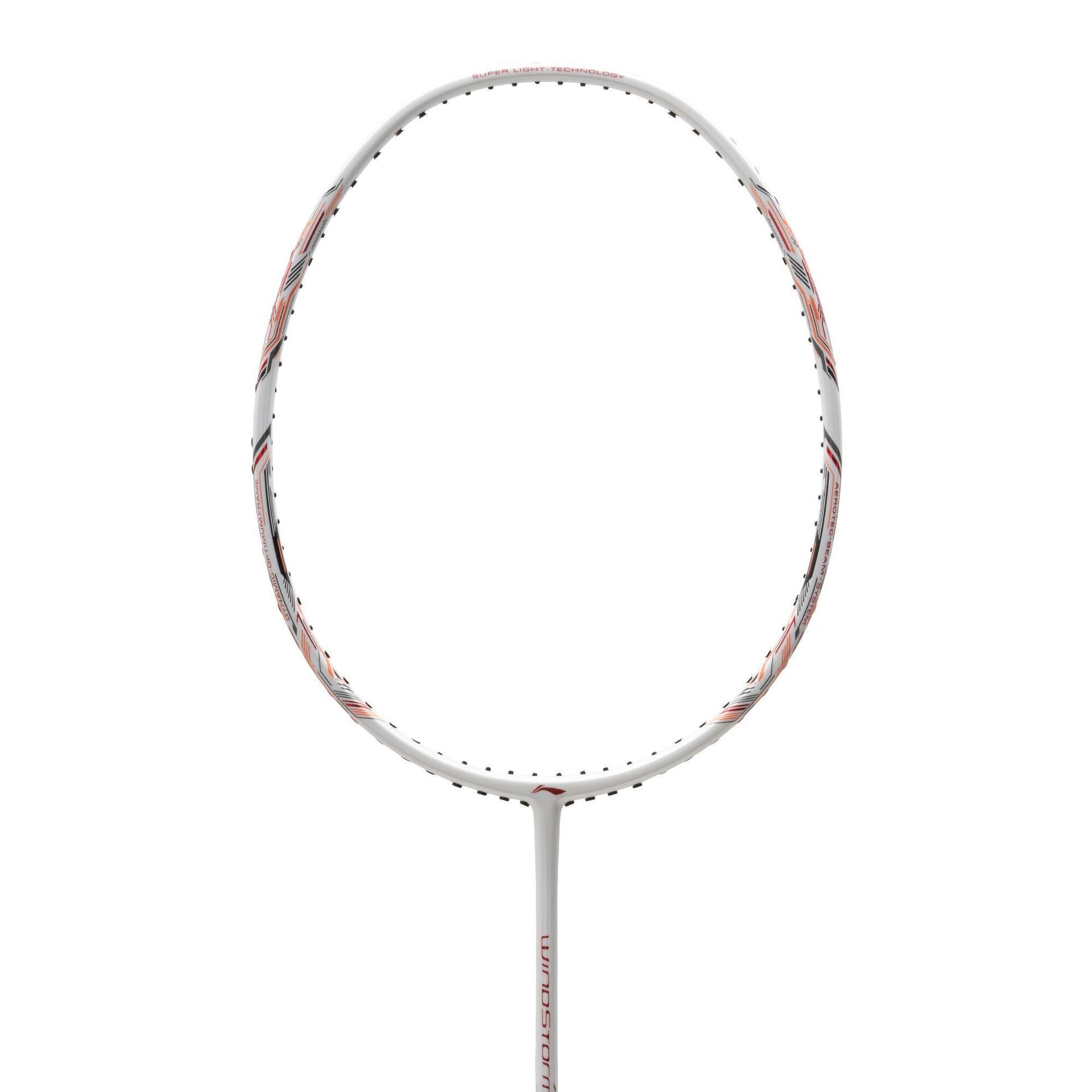White Red Racket Windstorm 75-S Unstrung Badminton Racket (White/Red/Black)