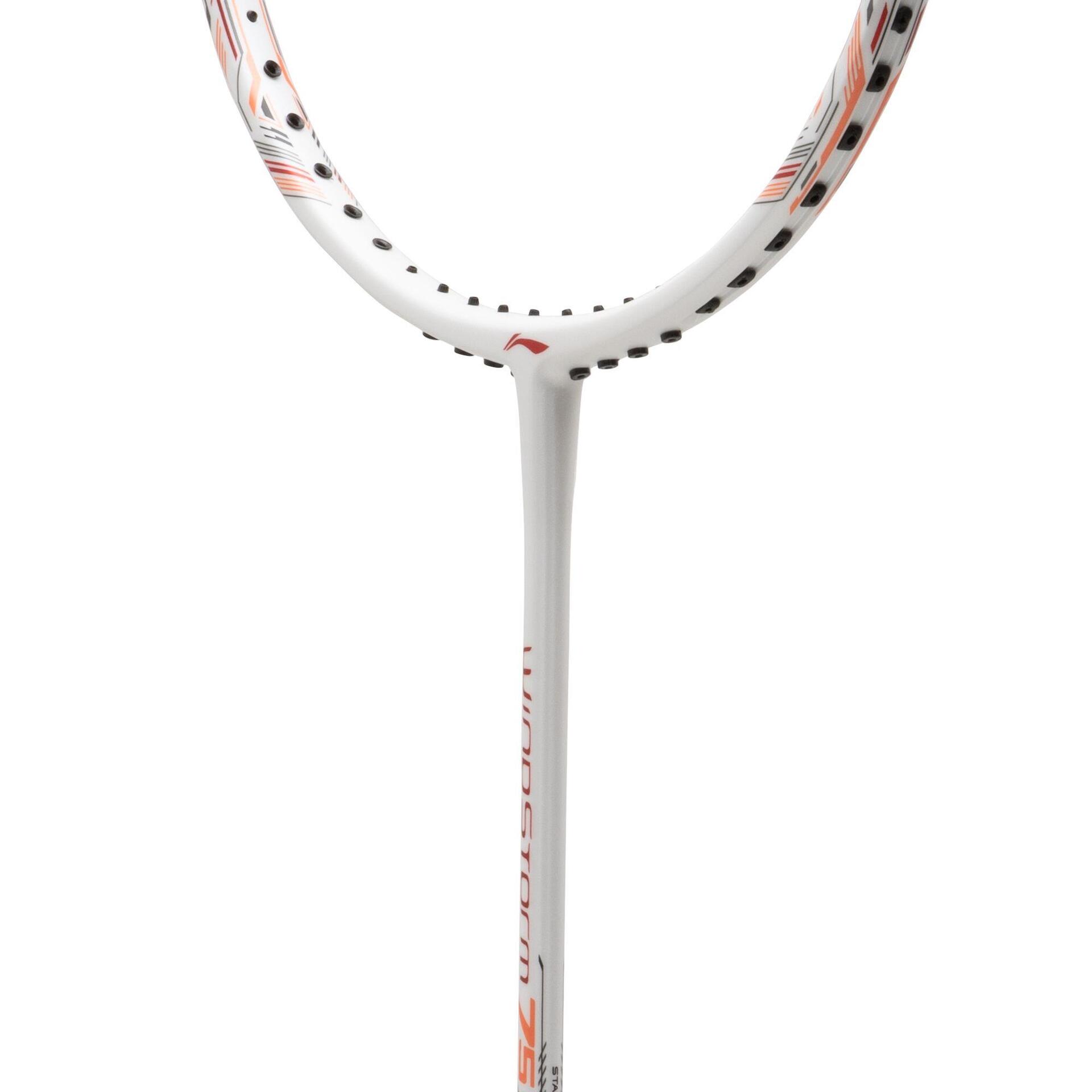 Windstrom Superlight Racket Windstorm 75-S Unstrung Badminton Racket (White/Red/Black)