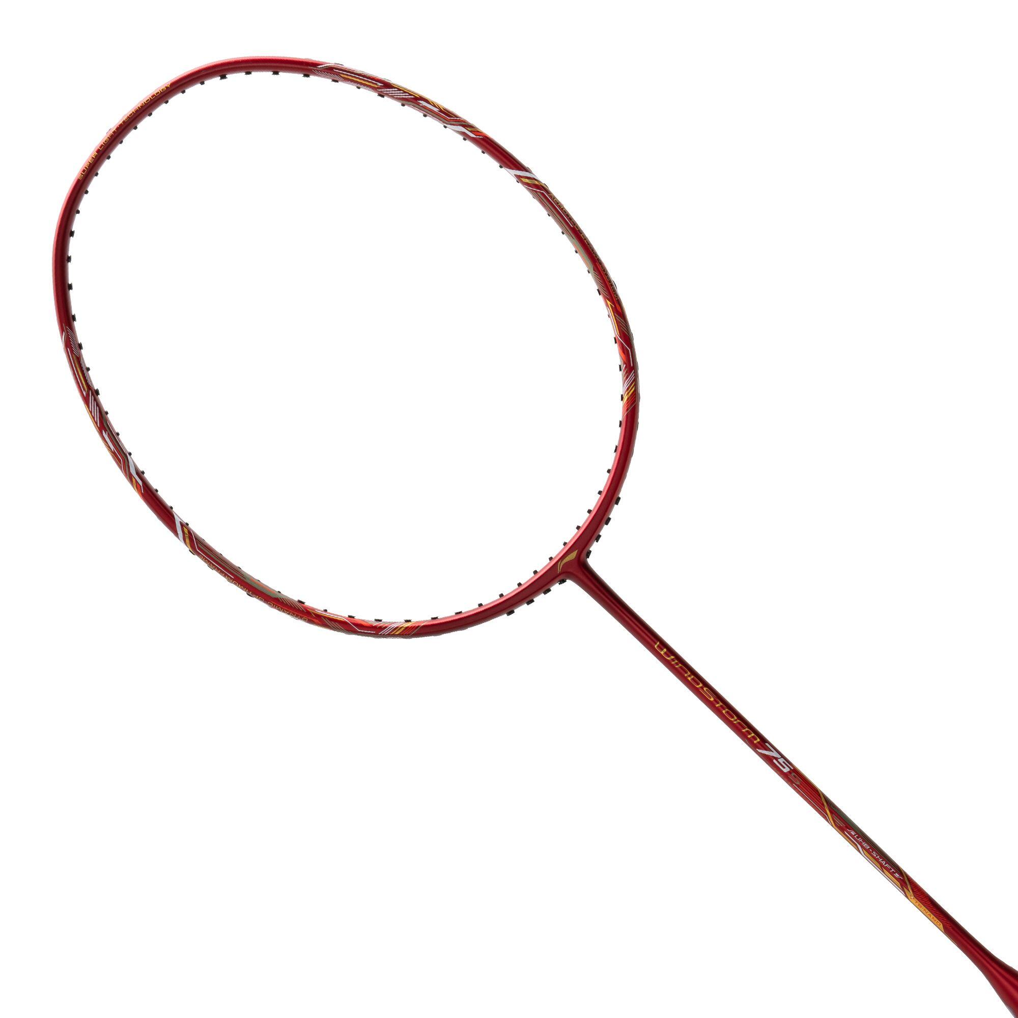 Windstorm 75-S Unstrung Badminton Racket (Red/Gold/White)
