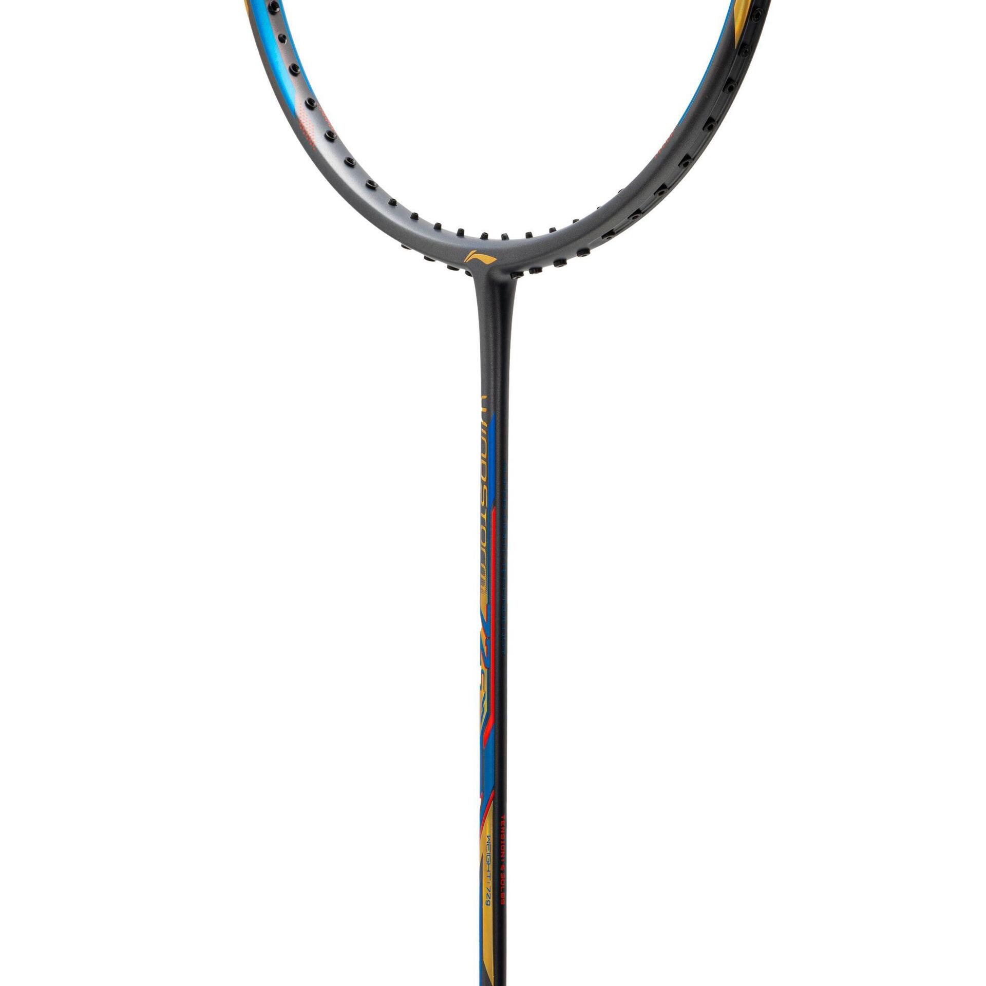 Windstrom Superlight Racket Windstorm 72 S-Type Unstrung Badminton Racket (DK Grey/Gold/Blue)