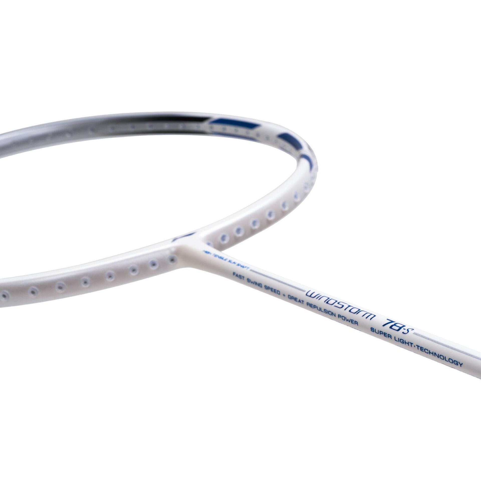 Windstrom Superlight Racket Windstorm 78-S Unstrung Badminton Racket (White/Silver/Blue)