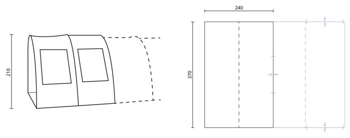 Vorzelt für Tunnelzelt Gotland 5 Protect - Canopy für Zelt - 2-5 Personen 7/7