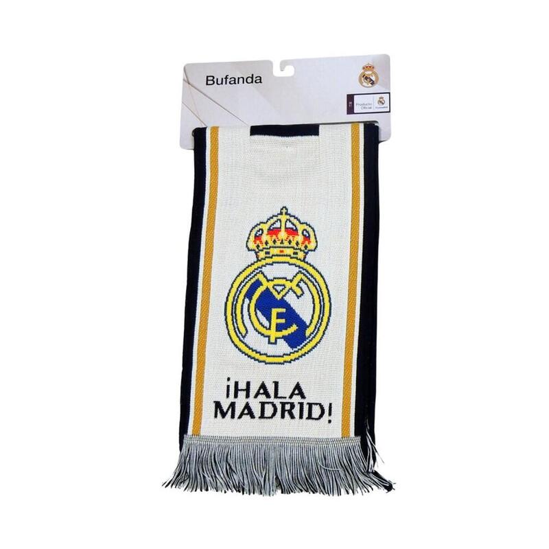 Fútbol Real Madrid Bufanda Telar Oficial, Lema Hala Madrid. Medidas 120x20