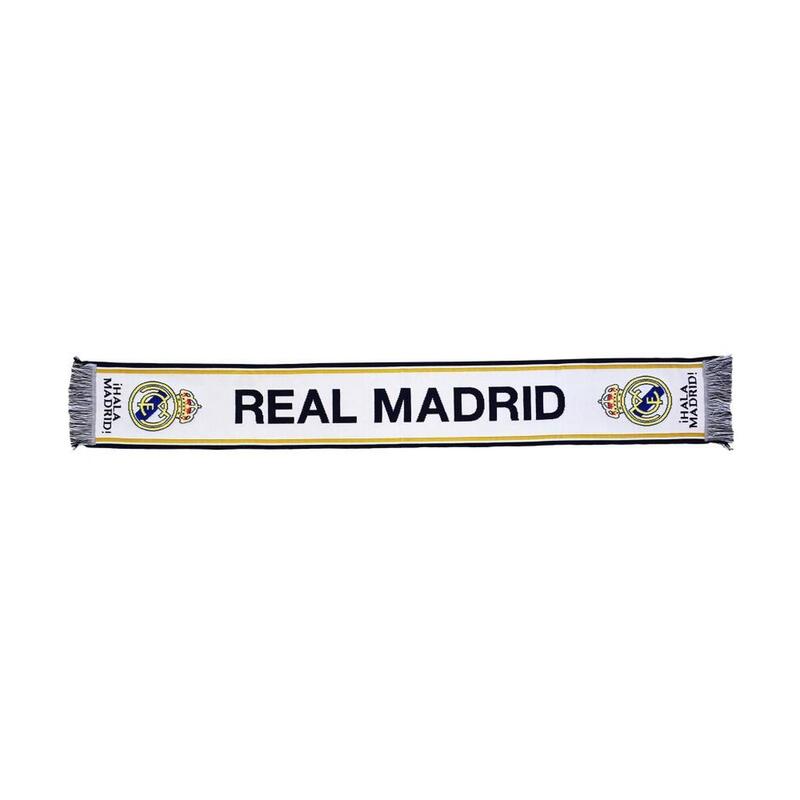 Fútbol Real Madrid Bufanda Telar Oficial, Lema Hala Madrid. Medidas 120x20