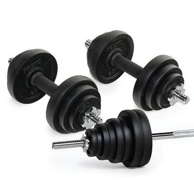 Hantelset mit einer TREXO Langhantel 50 kg