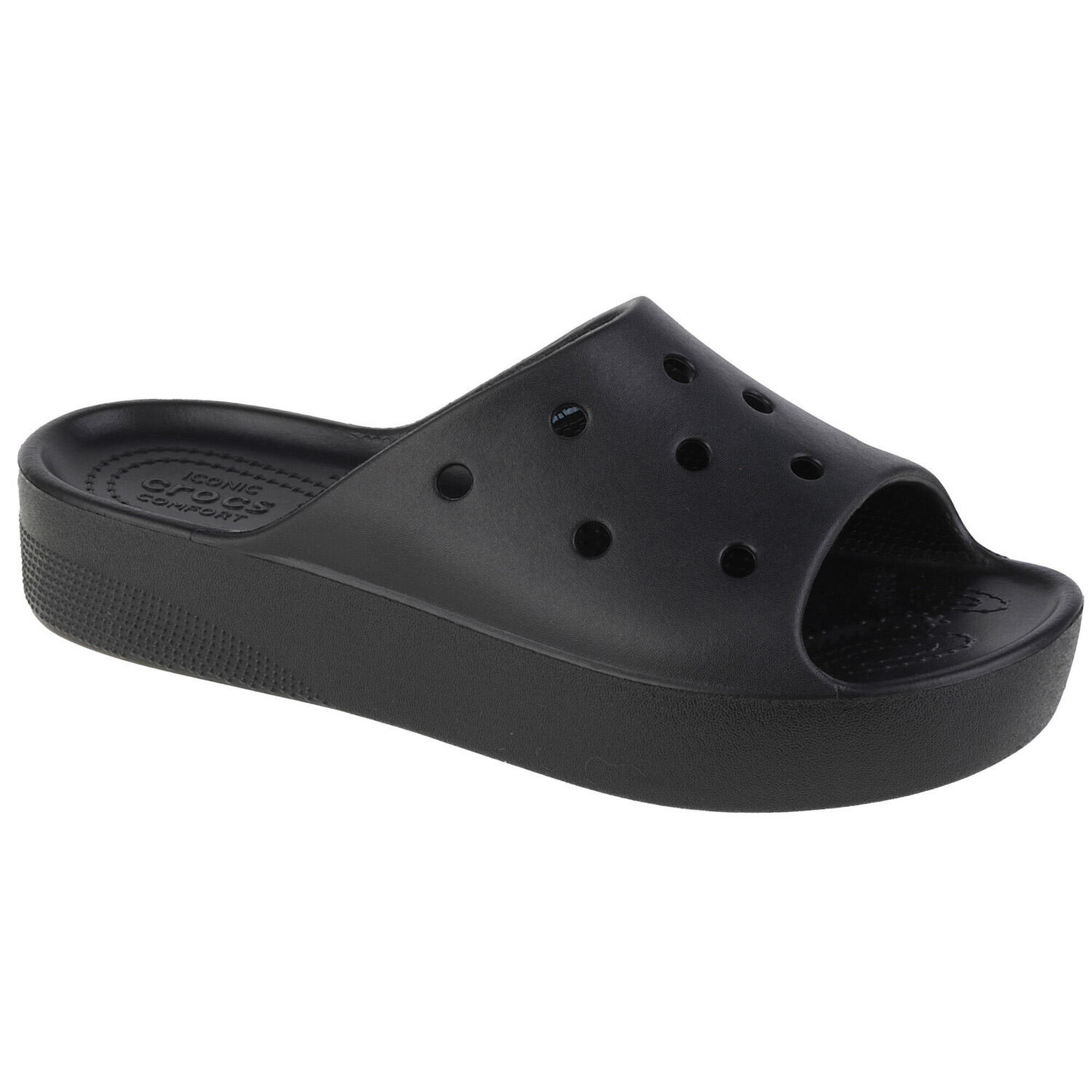 Crocs - Chaussons Pour Femmes Crocs Classic Platform Slide - Tongs - Noir - Decathlon