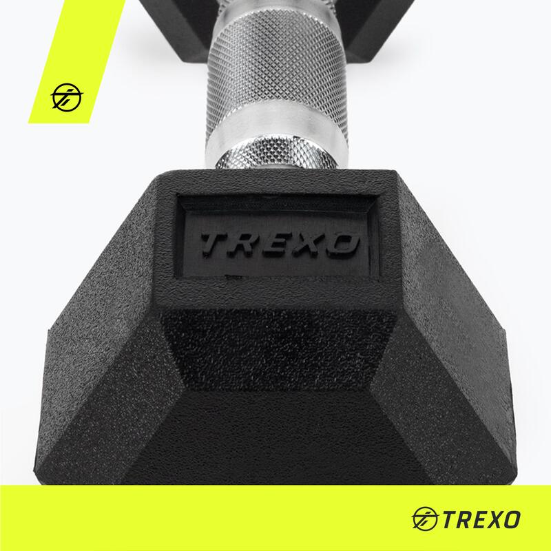 TREXO Hex gumírozott súlyzók