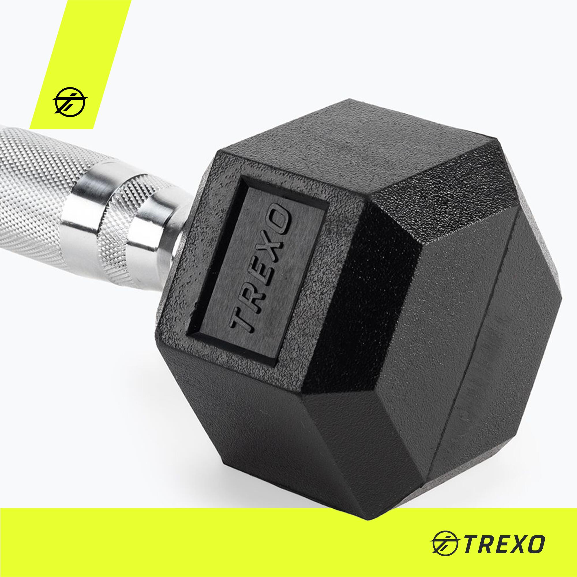 TREXO Hex rubberen halter 2,5 kg 5/7