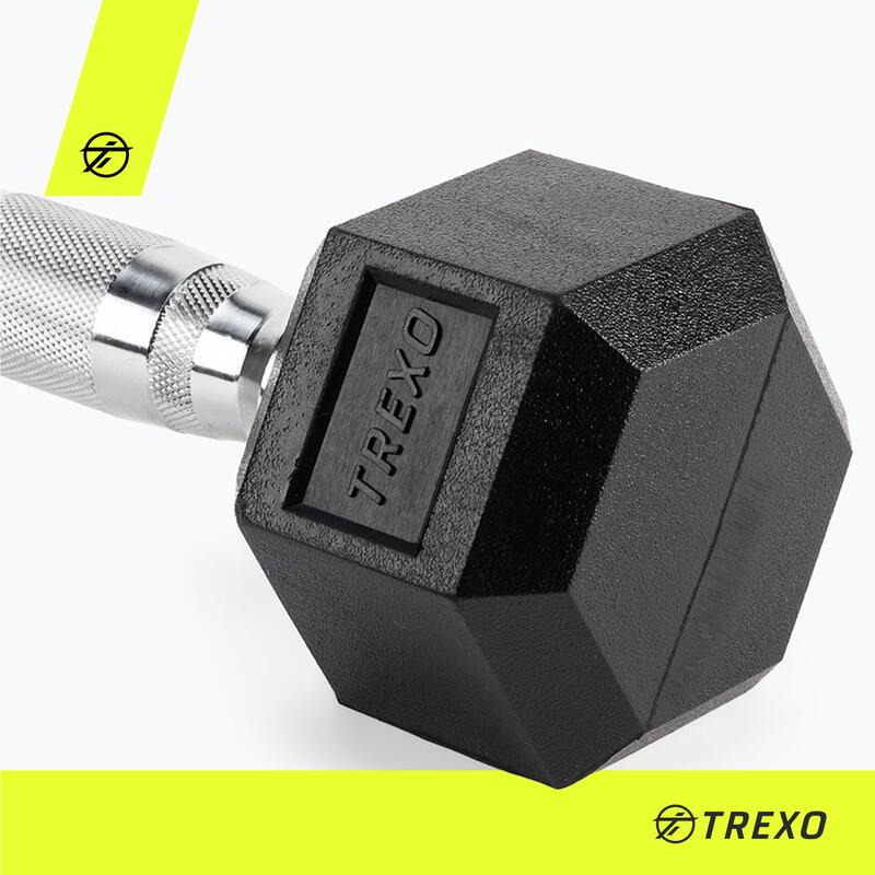 TREXO Hex gumírozott súlyzók