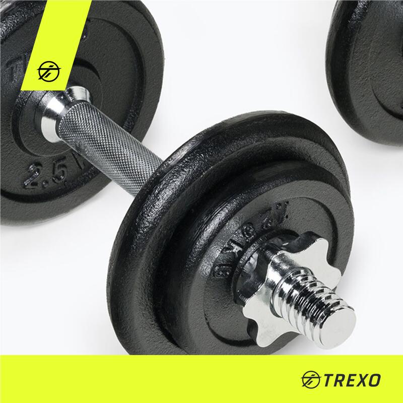Zestaw hantli TREXO 20 kg