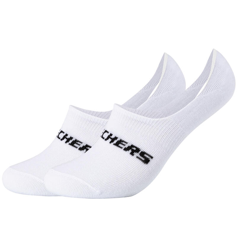 Uniszex zokni, Skechers 2PPK Mesh Ventilation Footies Socks, fehér