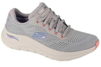 Skechers dames arch fit 2.0 big league sneakers lichtgrijs