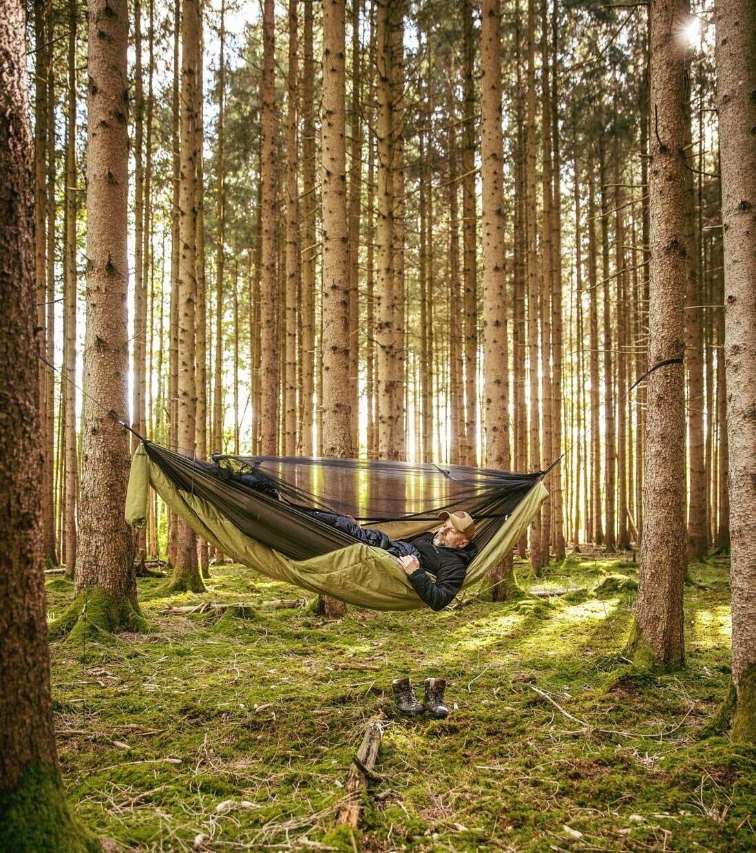 Amaca Da Viaggio Cocoon - Verde Islandese, Portata 180kg, Con Moschettoni - Foto 6