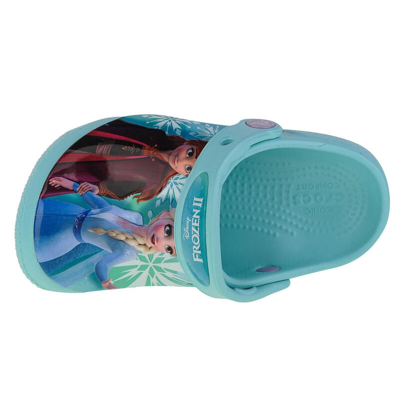 Chinelos de dedo Crocs Disney Frozen II T, Azul, Crianças