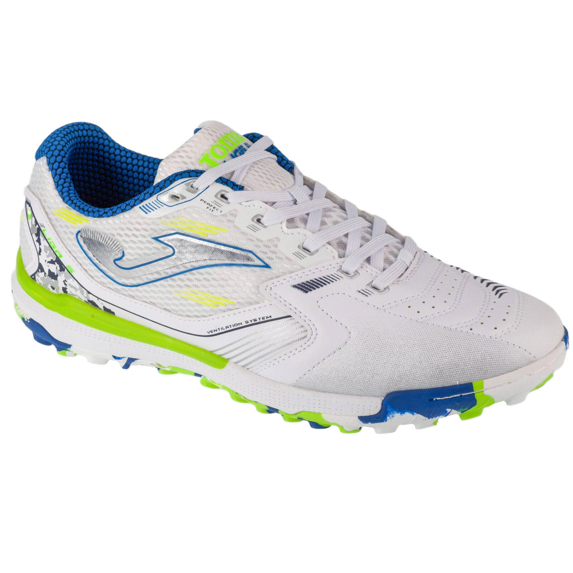Joma - Chaussures De Foot Turf Pour Hommes Liga 5 24 Ligs Tf - Chaussures De Football - Blanc|bleu - 40 - Decathlon