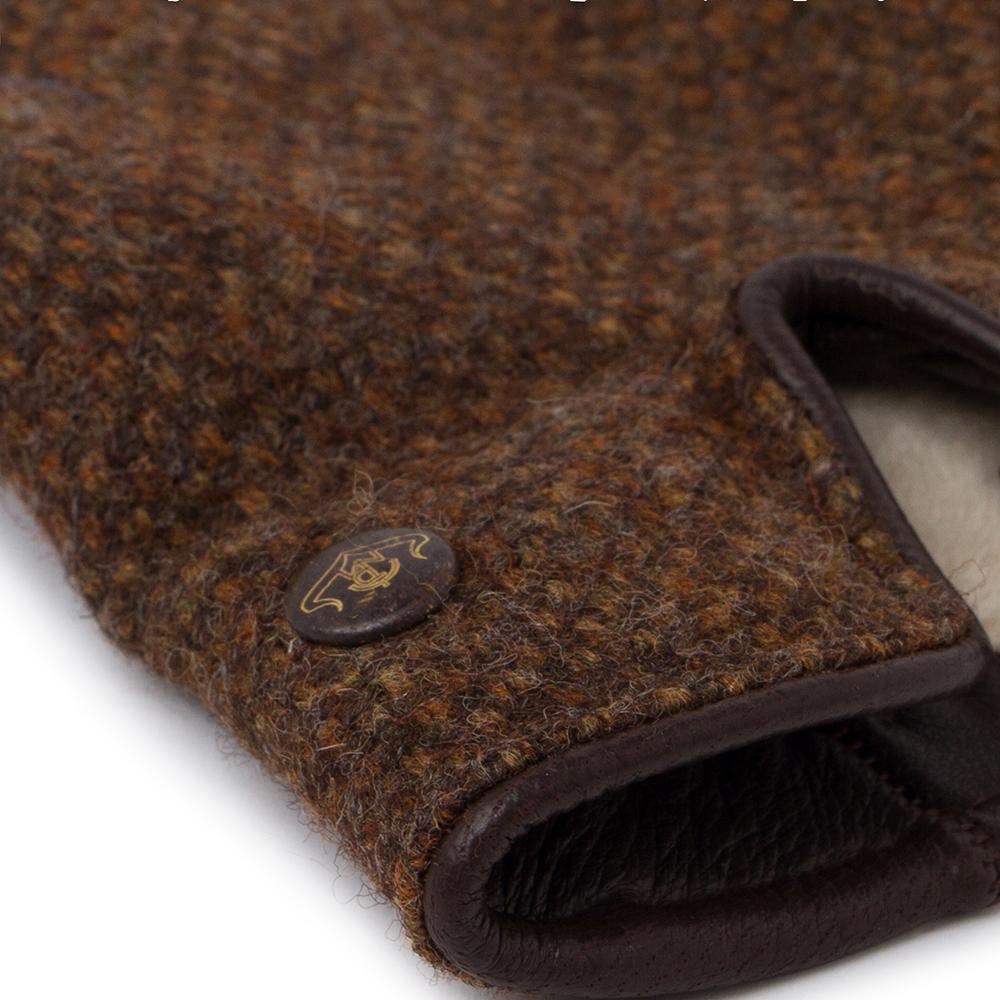Guantes Caza Mujer Pasion Morena 25009 Marrón Tweed Piel 2/3