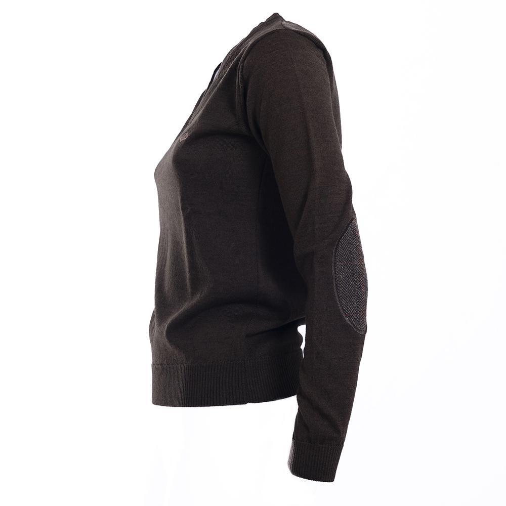 Jersey Caza Mujer Pasión Morena 04069 Marrón Cuello en Pico 3/5