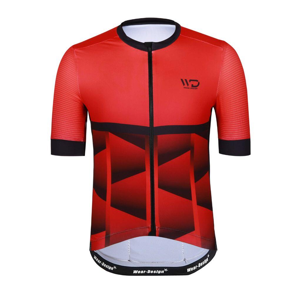 Wear Design - Maillot De Cyclisme Homme Cubic Rouge/noir - Maillot Manches Courtes - Noir|rouge - 56 3xl - Decathlon
