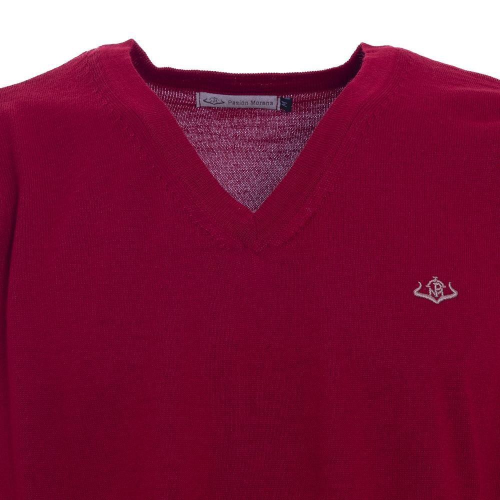 Jersey Caza Hombre Pasión Morena 03053 Rojo Cuello en Pico 2/5