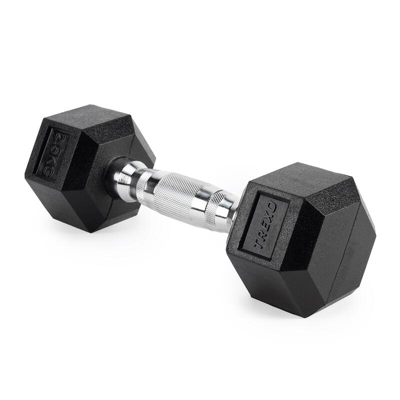 TREXO Hex pogumovaná činka 2,5 kg