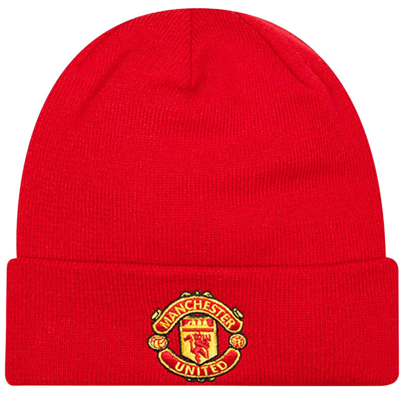 Férfi sapkák, New Era Core Cuff Beanie Manchester United FC Hat, piros