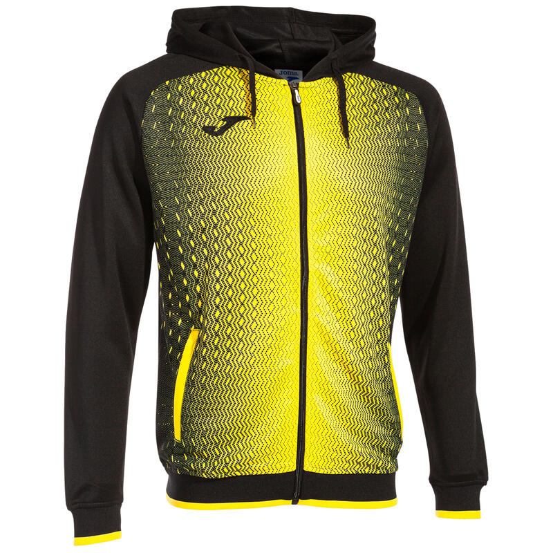 Chaqueta con capucha Hombre Joma Supernova negro amarillo