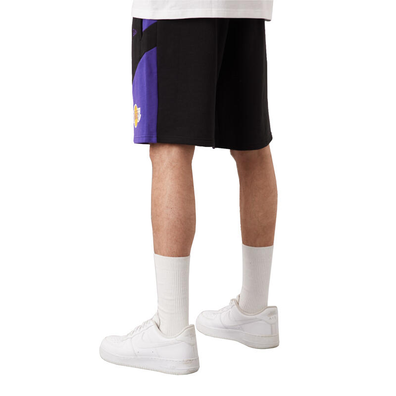 Férfi rövidnadrág, New Era NBA Team Los Angeles Lakers Short, fekete