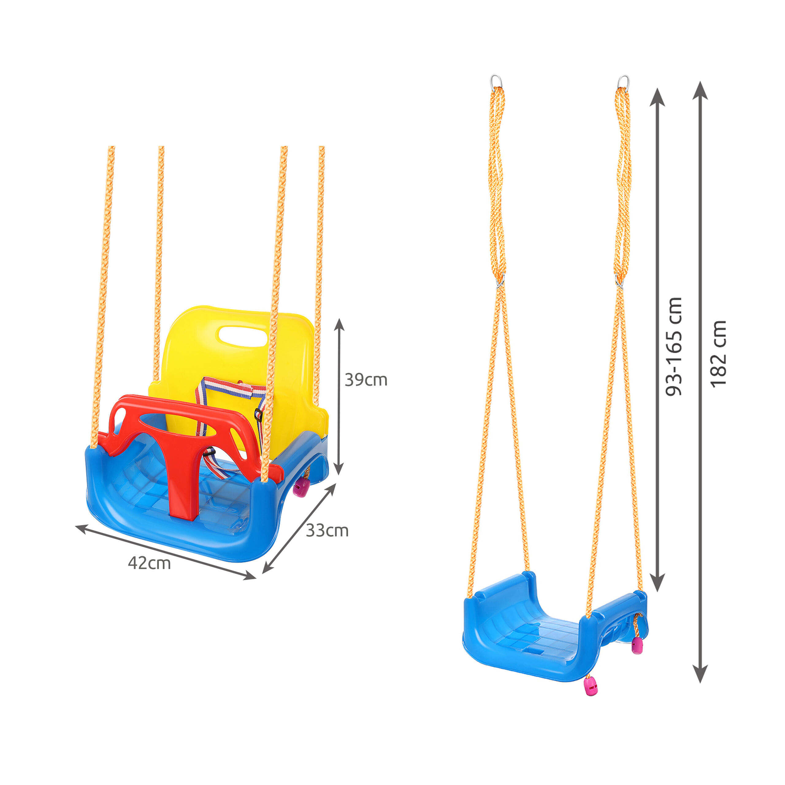 Huśtawka dla Dzieci Ogrodowa 3w1 Mocna do Domu Ogrodu Domowa na Linach 30kg 2/7