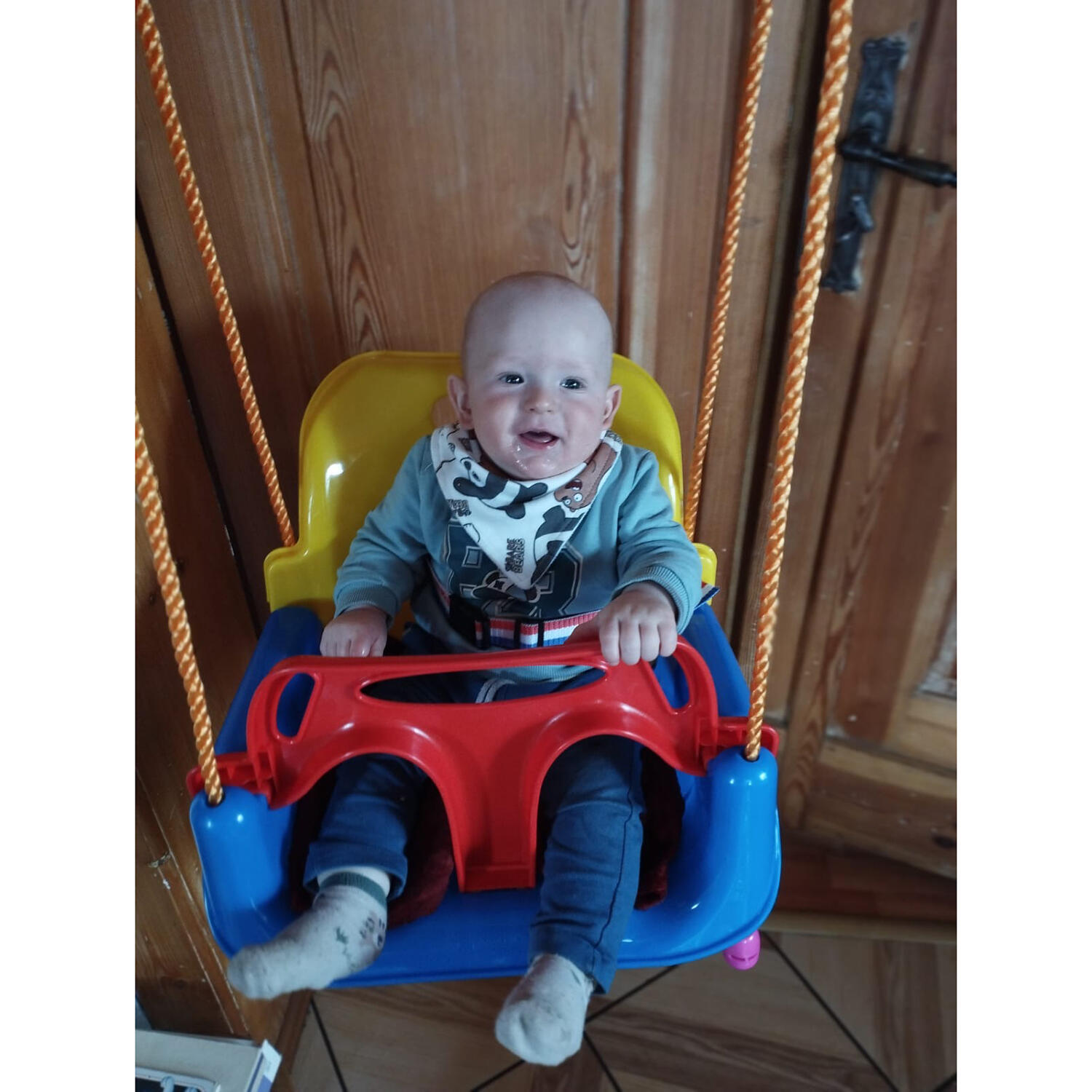 Huśtawka dla Dzieci Ogrodowa 3w1 Mocna do Domu Ogrodu Domowa na Linach 30kg 5/7
