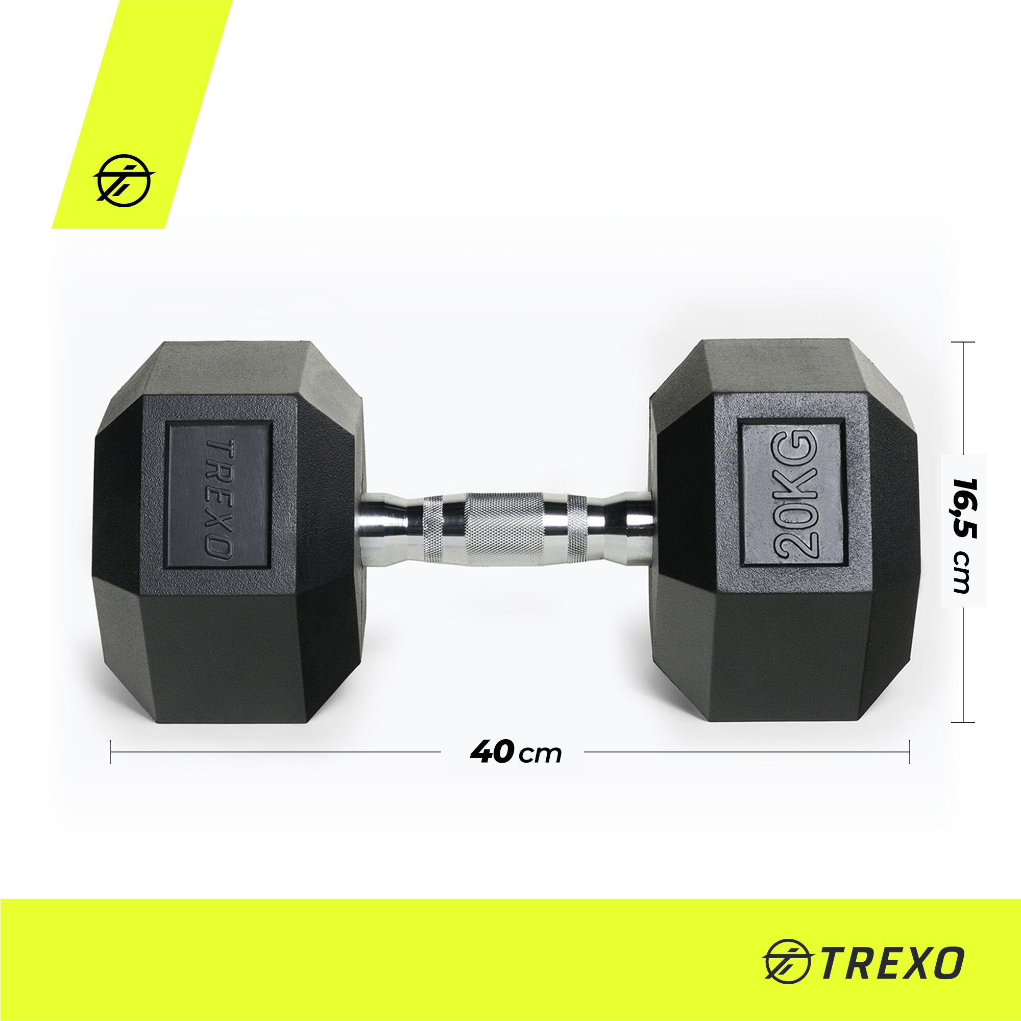 TREXO Hex rubberen halter 20 kg 2/7
