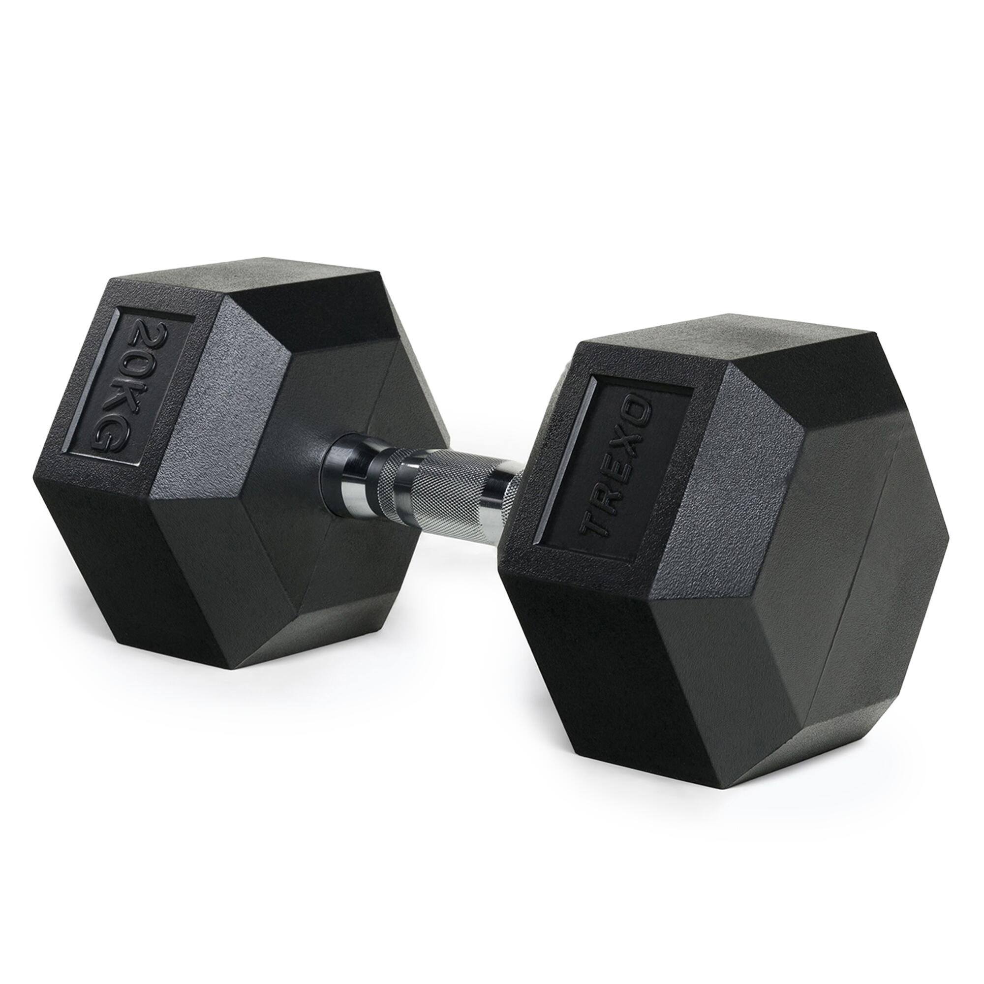 TREXO Mancuerna TREXO Hex engomada 20 kg