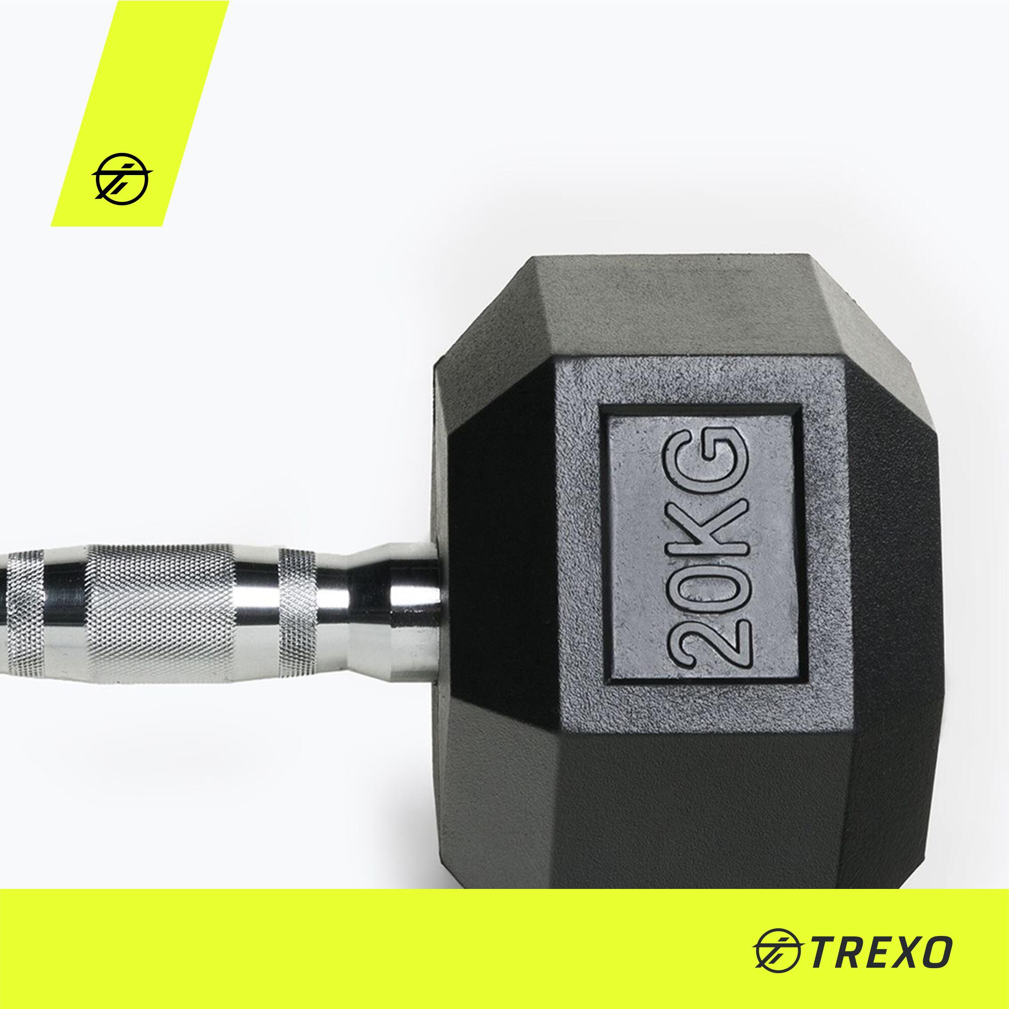 TREXO Hex rubberen halter 20 kg 3/7