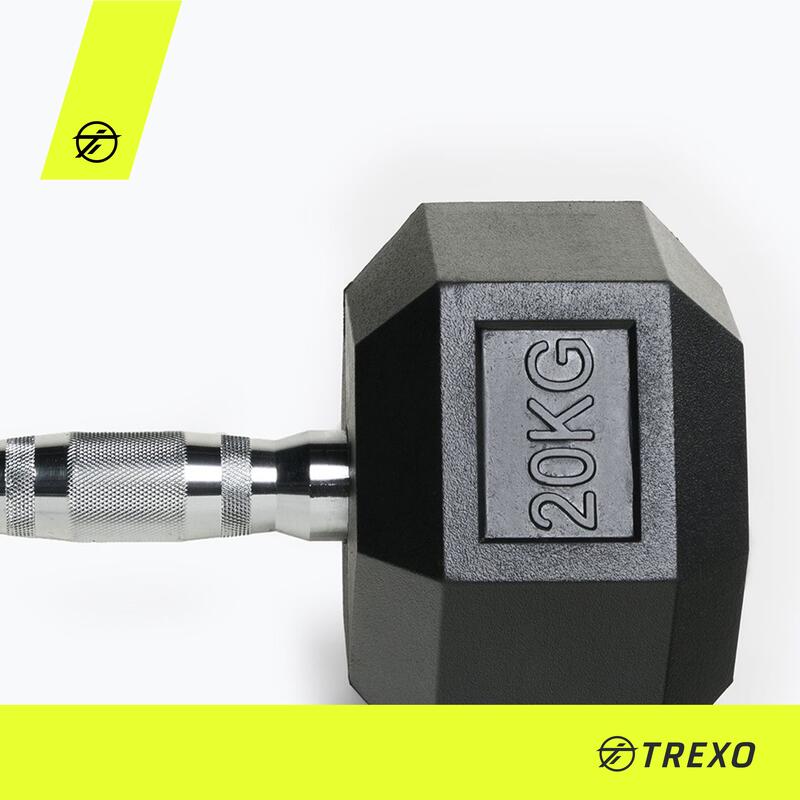 TREXO Hex pogumovaná činka 20 kg