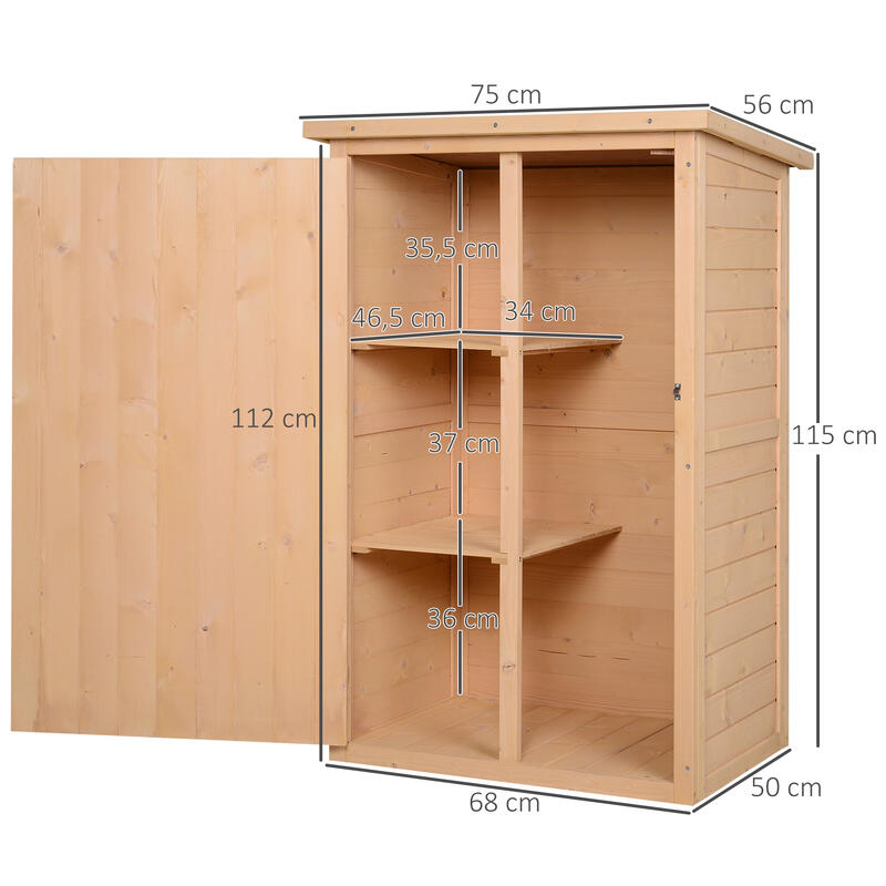 Caseta de almacenamiento 75x56x115 cm