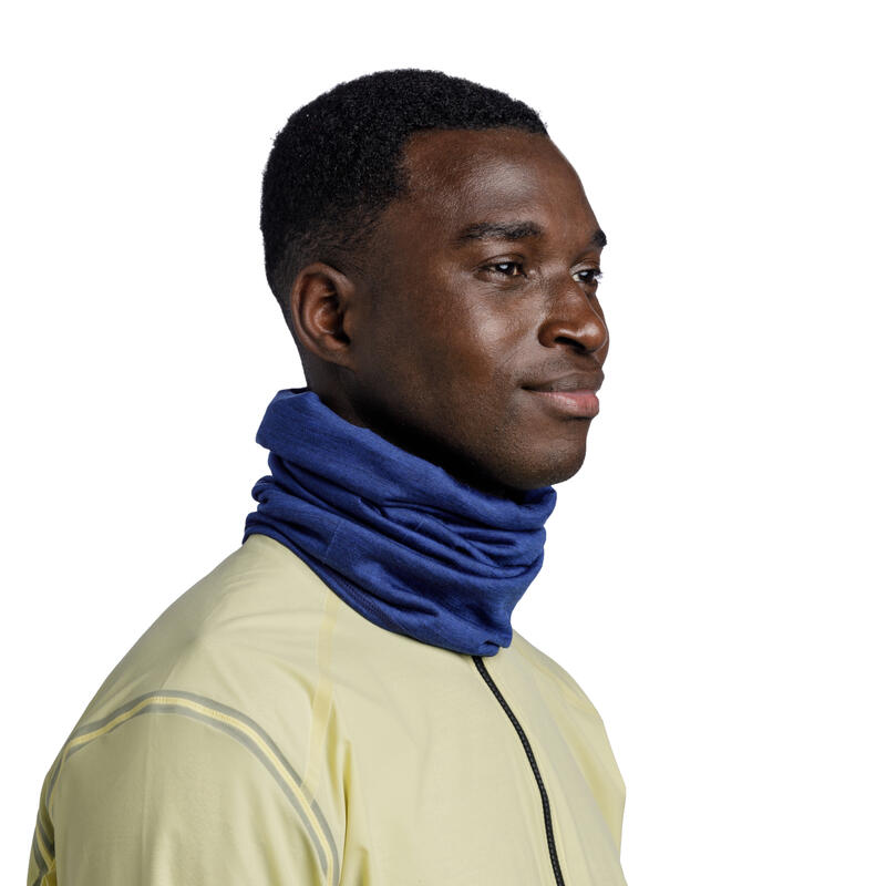 Uniszex nyakmelegítők, Buff Merino Lightweight Solid Tube Scarf, sötétkék