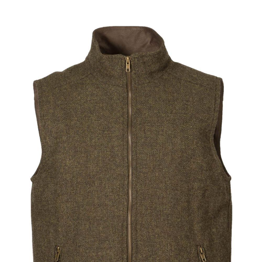 Chaleco Caza Hombre Pasión Morena 07039 Verde Tweed Acolchado Cremallera 2/5