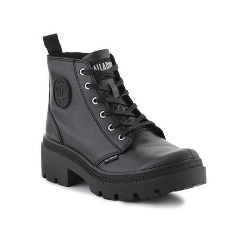 Chaussures universel femmes Palladium Pallabase Leather Black 2/5