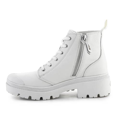 Chaussures universel femmes Palladium Pallabase Leather White black M 4/5