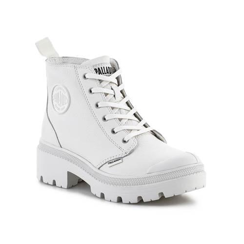 Chaussures universel femmes Palladium Pallabase Leather White black M 1/5