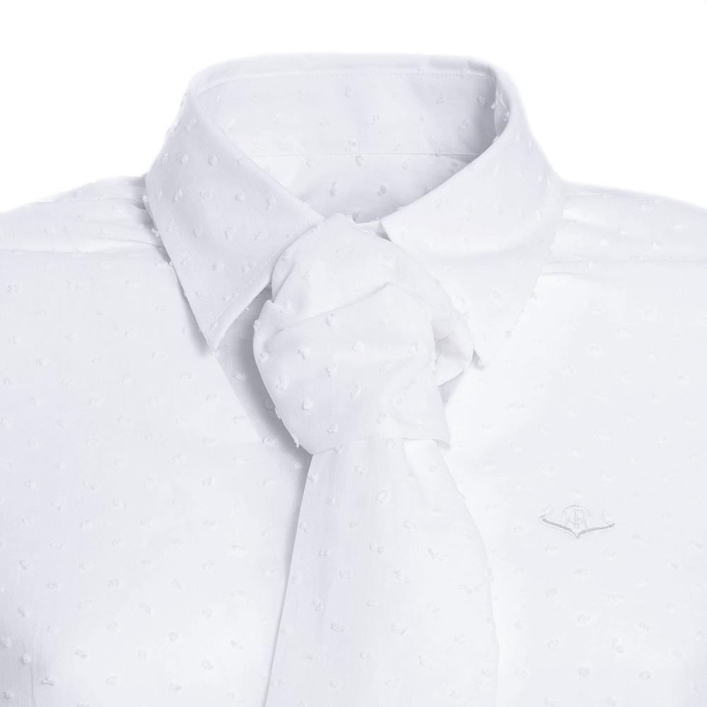 Camisa Caza Mujer Pasión Morena 02089 Blanca Manga Larga Plumeti Lazo 5/6
