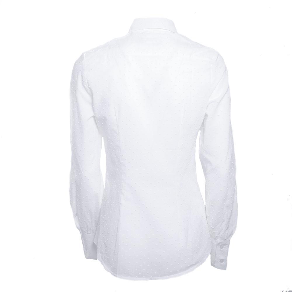 Camisa Caza Mujer Pasión Morena 02089 Blanca Manga Larga Plumeti Lazo 2/6