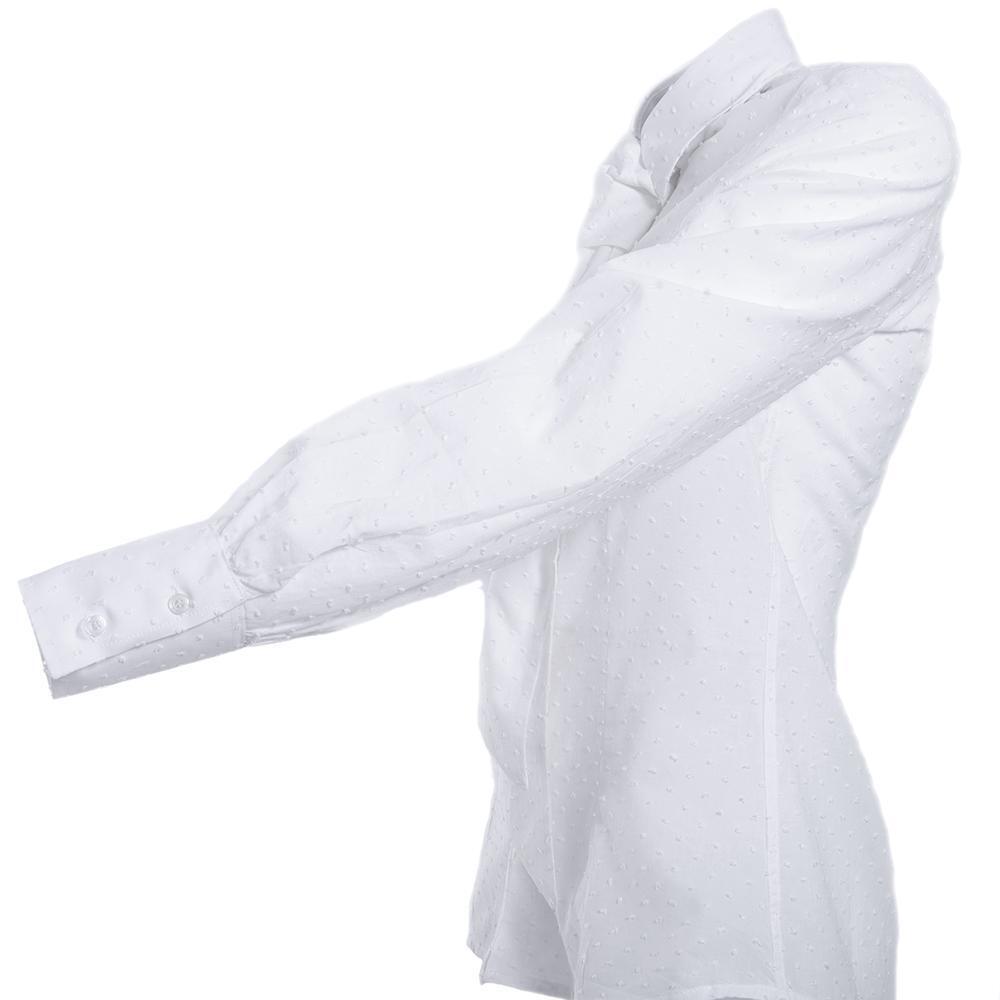 Camisa Caza Mujer Pasión Morena 02089 Blanca Manga Larga Plumeti Lazo 3/6