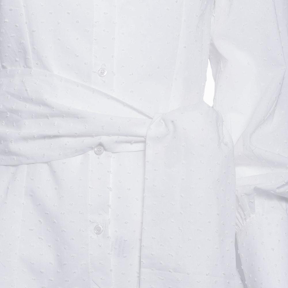 Camisa Caza Mujer Pasión Morena 02089 Blanca Manga Larga Plumeti Lazo 6/6
