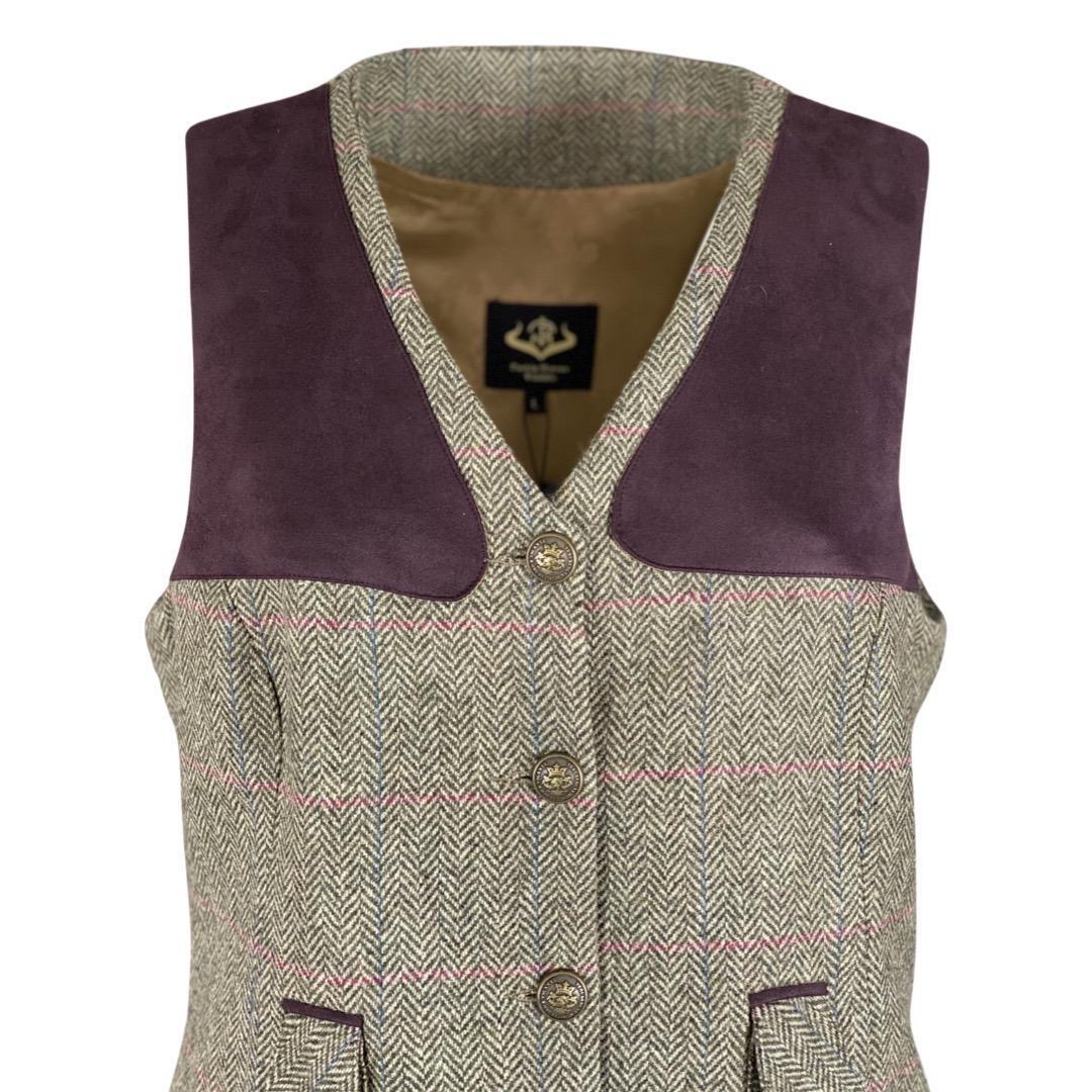Chaleco Caza Mujer Pasión Morena 08012 Caqui Gris Tiro Tweed 4/4