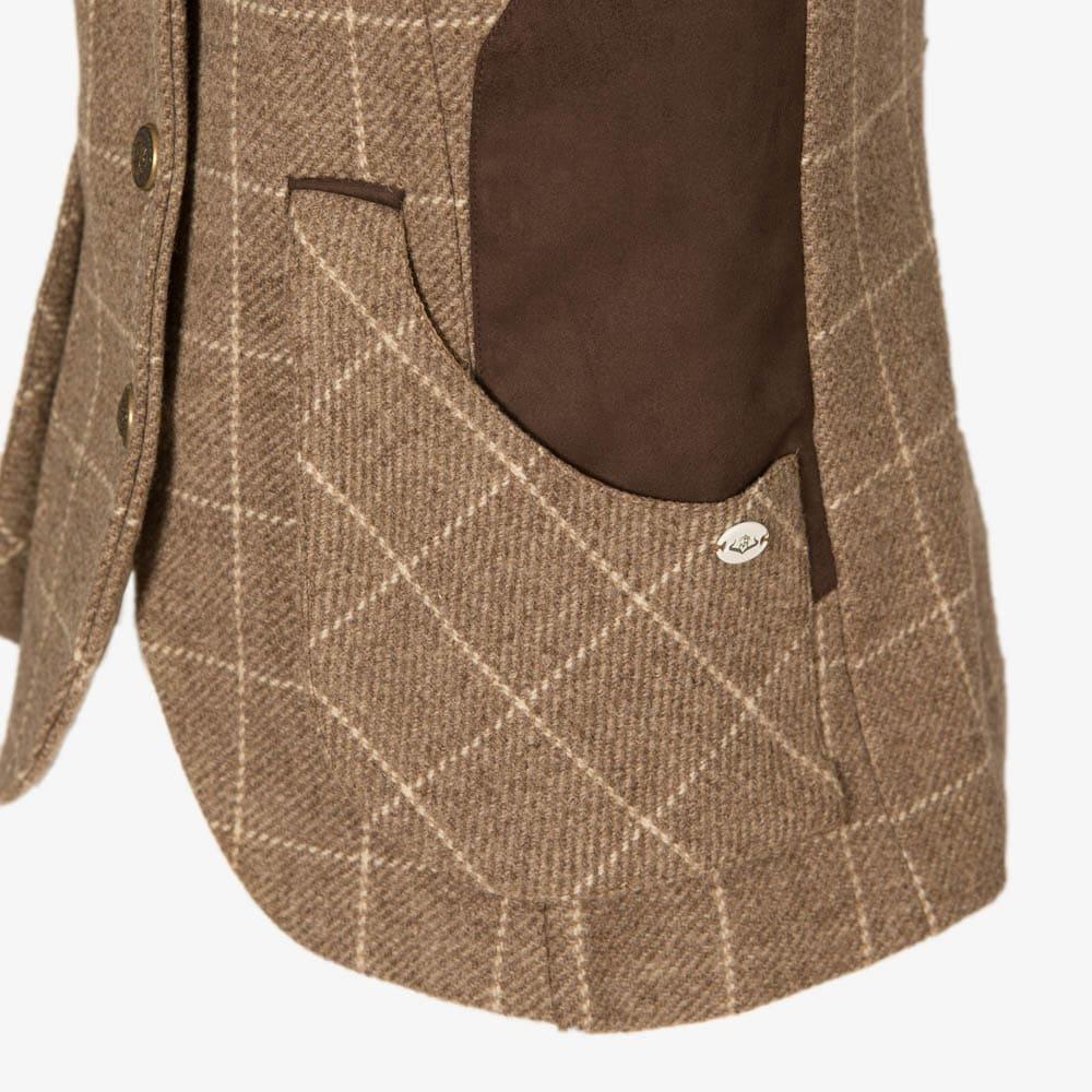 Chaleco Caza Mujer Pasión Morena 08043 Topo Tiro Tweed Refuerzos 4/5